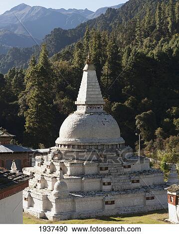 Chendebji Chorten; Trongsa District Bhutan View Large Photo Image Stock Image - Chendebji Chorten; Trongsa District Bhutan. Fotosearch