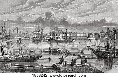 Cherbourg, France In The 18Th Century. Engraved By Lebreton After Pibaraud. From Histoire De La Revolution Francaise By Louis Blanc. View Large Photo Image Stock Image - Cherbourg, France In The 18Th Century. Engraved By Lebreton After Pibaraud. From Histoire De La Revolution Francaise By Louis Blanc.. Fotosearch