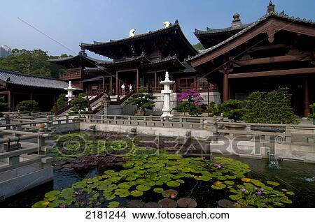 Picture - Chi Lin Nunnery, Kowloon, Hong Kong. Fotosearch