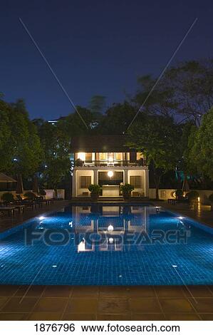 Chiang Mai, Thailand; Outdoor Swimming Pool At The Rachamankha 5 Star Hotel View Large Photo Image Stock Photograph - Chiang Mai, Thailand; Outdoor Swimming Pool At The Rachamankha 5 Star Hotel. Fotosearch