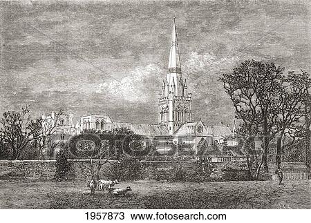 Stock Image - Chichester Cathedral, Chichester, Sussex, England In The Late 19Th Century. From Our Own Country Published 1898. Fotosearch