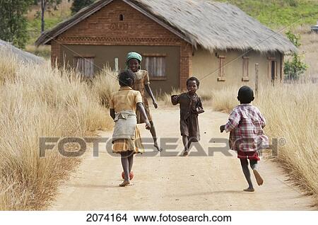 Picture - Children, Anja, Fianarantsoa Province, Madagascar. Fotosearch