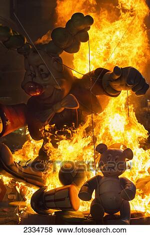 Children's Falla Ninot Burning During Fallas Festival; Valencia, Spain View Large Photo Image Stock Photo - Children's Falla Ninot Burning During Fallas Festival; Valencia, Spain. Fotosearch