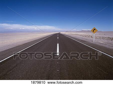 Chile, Empty Road Through Desert; Atacama Desert View Large Photo Image Stock Image - Chile, Empty Road Through Desert; Atacama Desert. Fotosearch