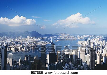 China, Aerial view of business district; Hong Kong View Large Photo Image Stock Photography - China, Aerial view of business district; Hong Kong. Fotosearch