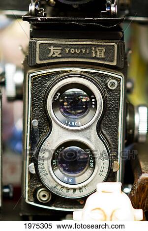 Stock Photography - China, Beijing, Chinese Copy Camera, An Old Rollyflex Medium Format Camera.. Fotosearch