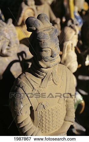 Stock Photo - China, Beijing, Closeup Of Terra Cotta Figurines For Sale At Panjiayuan Or Dirt Market. Fotosearch