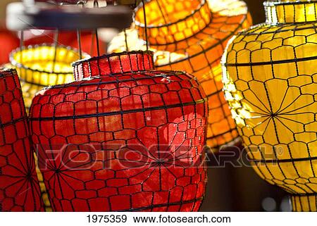 Stock Photo - China, Beijing, Decorative Lanterns Found In The Market Place.. Fotosearch
