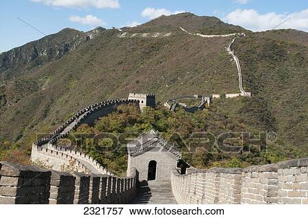 Stock Photo - China, Beijing, Mutianyu section of Great Wall of China. Fotosearch
