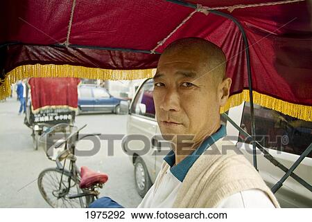 China, Beijing, Ricksahw Driver In Mao'er Hutong. View Large Photo Image Stock Image - China, Beijing, Ricksahw Driver In Mao'er Hutong.. Fotosearch