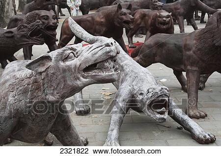 China, Beijing, Statues of wild animals View Large Photo Image Stock Image - China, Beijing, Statues of wild animals. Fotosearch