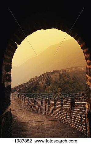 China, Great Wall Of China seen from inside tower; Mu Tian Yu View Large Photo Image Stock Image - China, Great Wall Of China seen from inside tower; Mu Tian Yu. Fotosearch