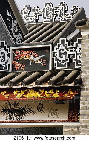 Stock Photo - China, Guangdong, Foshan, Temple detail; Dragon Kiln Nanfeng. Fotosearch