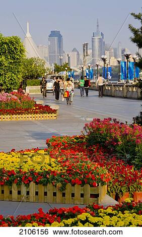 China, Guangdong, riverfront gardens; Guangzhou View Large Photo Image Stock Photograph - China, Guangdong, riverfront gardens; Guangzhou. Fotosearch