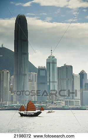 China, Hong Kong Island, converted for tourists rides around harbor; Victoria Harbor, Traditional Chinese Junk boat View Large Photo Image Stock Image - China, Hong Kong Island, converted for tourists rides around harbor; Victoria Harbor, Traditional Chinese Junk boat. Fotosearch