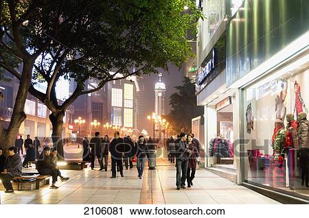 China, Sichuan, Pedestrian traffic near Victory Monument; Chongqing View Large Photo Image Stock Image - China, Sichuan, Pedestrian traffic near Victory Monument; Chongqing. Fotosearch