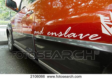 Stock Photograph - China, Sichuan, Spoof police car; Chongqing. Fotosearch
