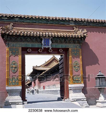 China, Tiled Decoration Above Gateway In Forbidden City; Beijing View Large Photo Image Stock Photo - China, Tiled Decoration Above Gateway In Forbidden City; Beijing. Fotosearch