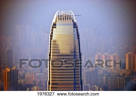 Stock Photo - China, Top Of Airport Express And Mtr Corporate Building Viewed From Peak; Hong Kong. Fotosearch