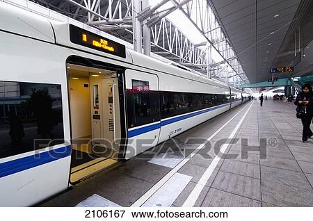 Stock Photo - China, train station Chongqing CRH; Sichuan. Fotosearch