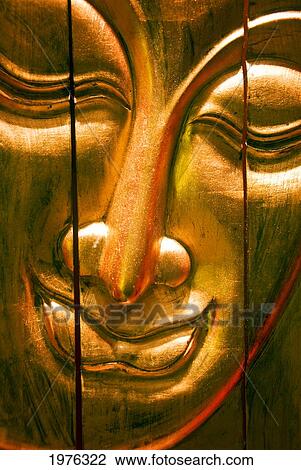 China, Wooden Buddha Face; Hong Kong View Large Photo Image Stock Image - China, Wooden Buddha Face; Hong Kong. Fotosearch