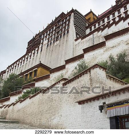 China, Xizang, Lhasa, Potala Palace, Detail View Large Photo Image Stock Photo - China, Xizang, Lhasa, Potala Palace, Detail. Fotosearch