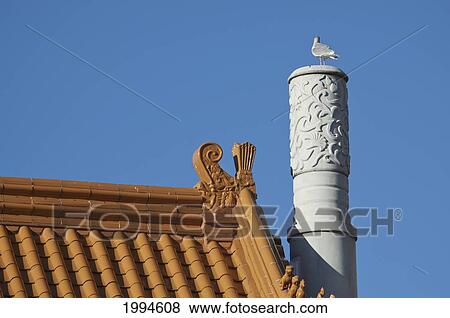 Stock Photo - Chinatown Roof, Vancouver, British Columbia, Canada. Fotosearch
