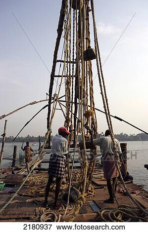 Chinese fishing nets, Fort Cochin; Kochi, Kerala, India View Large Photo Image Stock Photo - Chinese fishing nets, Fort Cochin; Kochi, Kerala, India. Fotosearch
