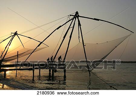 Chinese fishing nets, Fort Cochin; Kochi, Kerala, India View Large Photo Image Stock Photograph - Chinese fishing nets, Fort Cochin; Kochi, Kerala, India. Fotosearch