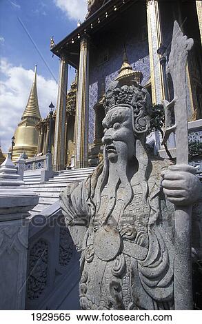 Chinese guard figures at the entrance to the Buddhist Wat Phra Keo, a major temple in the compound of the Royal Palace Bangkok, Thailand. View Large Photo Image Stock Photography - Chinese guard figures at the entrance to the Buddhist Wat Phra Keo, a major temple in the compound of the Royal Palace Bangkok, Thailand.. Fotosearch