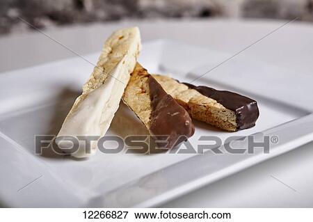 Chocolate dipped biscotti; Ontario, Canada View Large Photo Image Stock Photo - Chocolate dipped biscotti; Ontario, Canada. Fotosearch