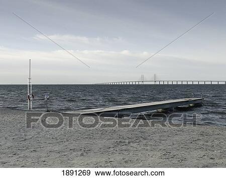 Stock Photo - Choppy Sea Near Oresund Bridge. Fotosearch