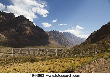 Stock Image - Chorrillos Range of the Andes Mountains, Mendoza, Argentina. Fotosearch