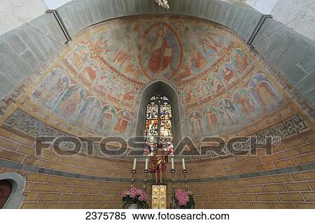 Christ in Majesty, 11th-century Carolingian fresco on the apse of the Sank Peter und Paul Kirche (Saints Peter and Paul Church), Monastic Island of Reichenau, Lake Constance, Baden-W View Large Photo Image Stock Photography - Christ in Majesty, 11th-century Carolingian fresco on the apse of the Sank Peter und Paul Kirche (Saints Peter and Paul Church), Monastic Island of Reichenau, Lake Constance, Baden-W. Fotosearch