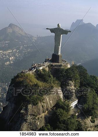 Stock Image - Christ The Redeemer Statue; Tenby, Southwest Wales, Uk. Fotosearch