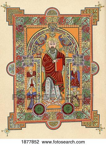 Christ With Four Angels, Introductory Page To The Gospel Of St. Matthew, From The Book Of Kells, C. 800. From The Book Short History Of The English People By J. R. Green, Published London 1893 View Large Photo Image Stock Image - Christ With Four Angels, Introductory Page To The Gospel Of St. Matthew, From The Book Of Kells, C. 800. From The Book Short History Of The English People By J. R. Green, Published London 1893. Fotosearch