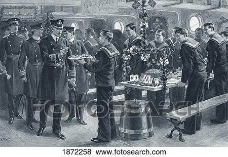 Christmas Day On Board Ship In The North Sea During The First World War. The Captain Samples The Men's Food. From The Illustrated War News Published 1914 View Large Photo Image Stock Photo - Christmas Day On Board Ship In The North Sea During The First World War. The Captain Samples The Men's Food. From The Illustrated War News Published 1914. Fotosearch