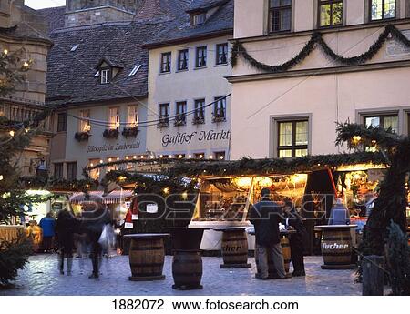 Christmas Market At Dusk View Large Photo Image Stock Image - Christmas Market At Dusk. Fotosearch