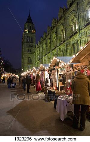 Christmas Market Outside Natural History Museum, London, England View Large Photo Image Stock Photograph - Christmas Market Outside Natural History Museum, London, England. Fotosearch
