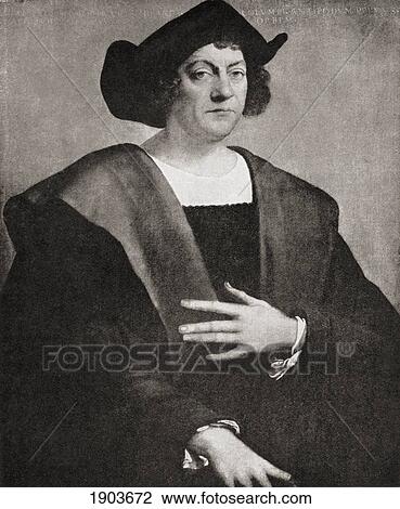 Stock Image - Christopher Columbus C. 1451 To 1506. Italian Navigator, Colonizer And Explorer. From The Great Explorers Columbus And Vasco Da Gama.. Fotosearch