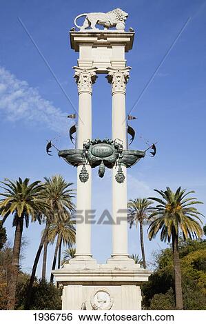 Christopher Columbus Monument; Sevilla Andalucia Spain View Large Photo Image Stock Photograph - Christopher Columbus Monument; Sevilla Andalucia Spain. Fotosearch
