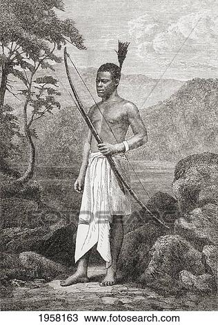 Stock Image - Chuma, David Livingstone's Servant. From Africa By Keith Johnston, Published 1884.. Fotosearch