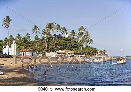Stock Photography - Church And Beach At Praia Do Forte, Bahia, Brazil. Fotosearch