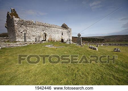 Stock Photograph - Church And Cemetery Ruins; Carran County Clare Ireland. Fotosearch