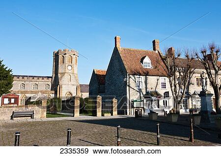 Church And Residence Facade; Somerton, South Somerset, England, Uk View Large Photo Image Stock Photo - Church And Residence Facade; Somerton, South Somerset, England, Uk. Fotosearch