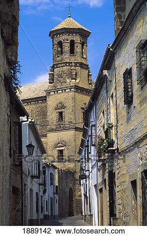 Stock Image - Church At End Of Empty Street. Fotosearch