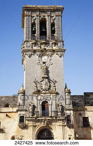 Stock Photography - Church bell tower; Arcos de la Frontera, Andalusia, Spain. Fotosearch
