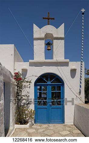 Church building with bright blue door; Sifnos, Cyclades, Greek Islands, Greece View Large Photo Image Stock Photograph - Church building with bright blue door; Sifnos, Cyclades, Greek Islands, Greece. Fotosearch