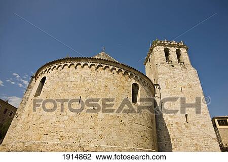 Church In Medieval Besalu Village View Large Photo Image Stock Image - Church In Medieval Besalu Village. Fotosearch