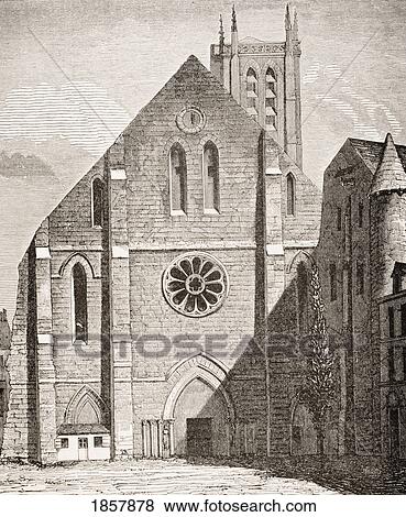 Stock Photo - Church Of Abbey Of Sainte Genevieve, Paris France. State Of Building Before Destruction At End Of 18Th Century. Fotosearch